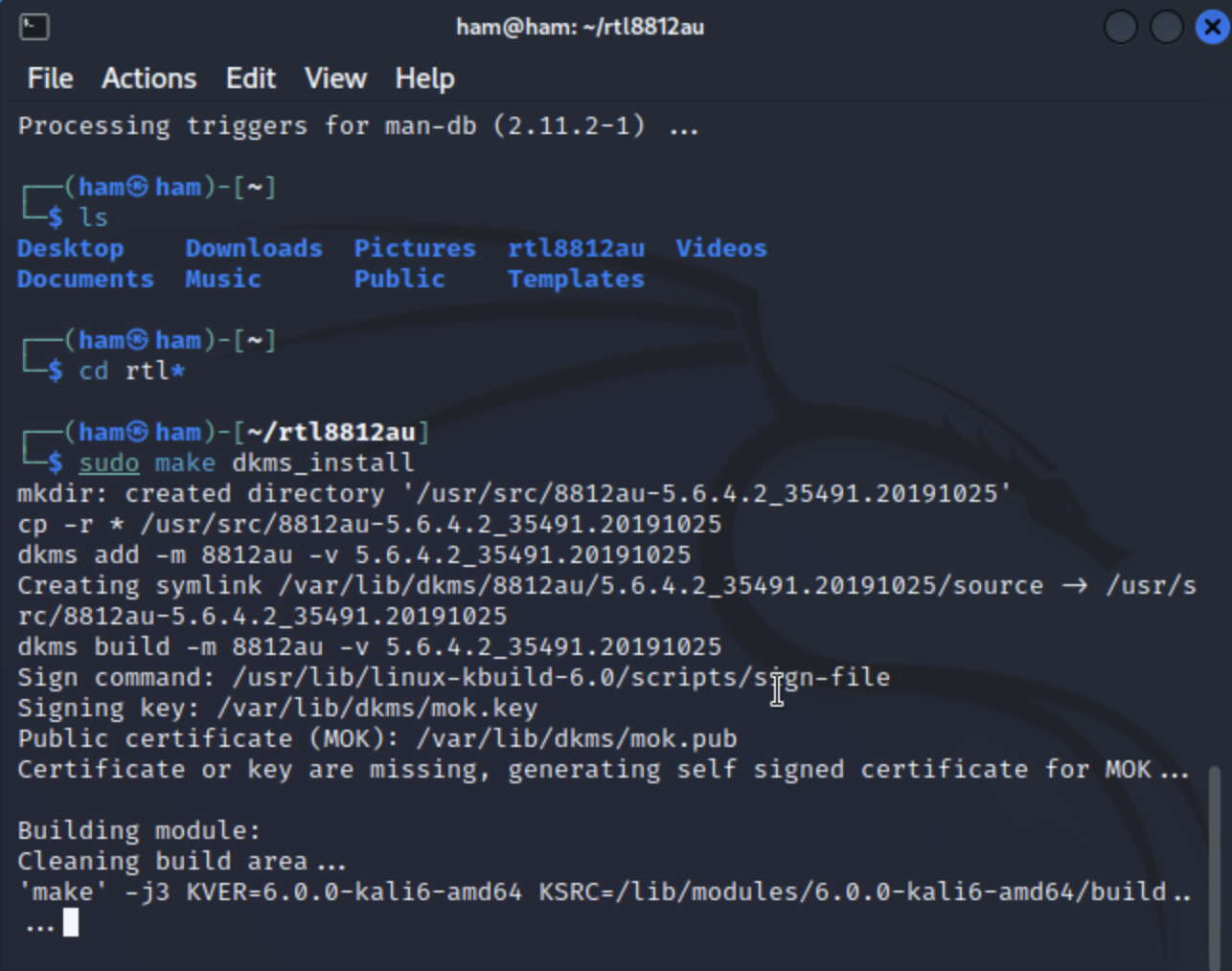 How to install Drivers for Alfa Networks AWUS036ACH in Kali Linux
